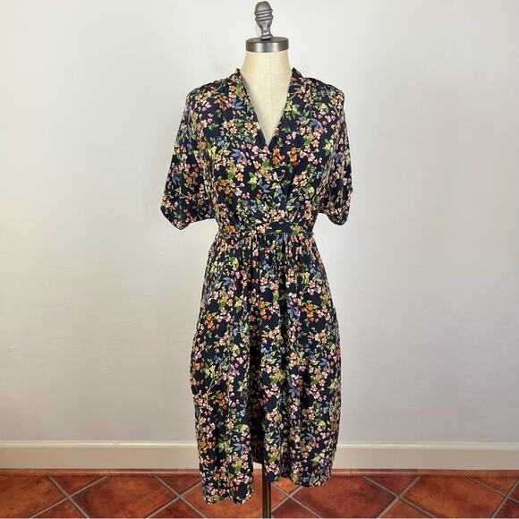 Jade Johnny Was Floral Silk Midi Angelo Dress - Picture 1 of 6
